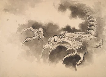 Dragon émergeant des nuages, période Edo, 19ème siècle