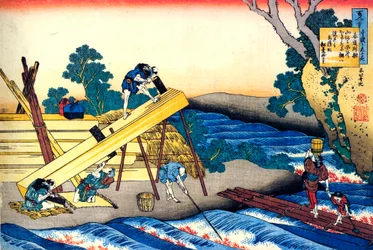De la série Cent poèmes par cent poètes : Harumichi no Tsuraki, vers 1830
