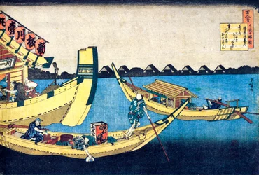 De la série Cent poèmes par cent poètes : Kiyowara no Fukayabu, vers 1830