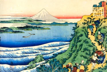 De la série Cent poèmes par cent poètes : Yamabe no Akahito, c1830