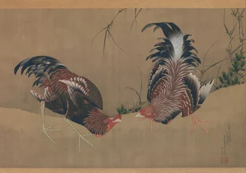Coqs de combat, daté de 1838
