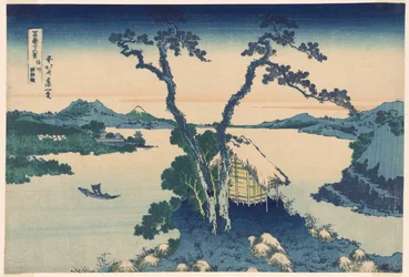 Lac Suwa dans la province de Shinano (Shinshu Suwako), de la série "Trente-six vues du mont Fuji (Fugaku sanjurokkei)"