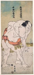 Les lutteurs sumo Takaneyama Yoichiemon et Sendagawa Kichigoro