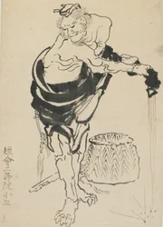 Homme tordant sa robe, fin 18ème-début 19ème siècle