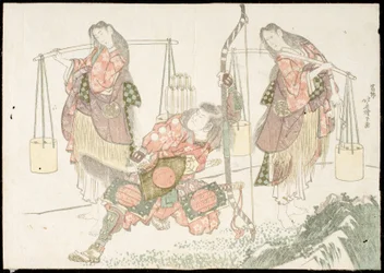 Minamoto no Tametomo et deux récolteurs de sel
