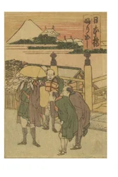 Station de Nihonbashi de la série 53 stations du Tokaido imprimées en couleur