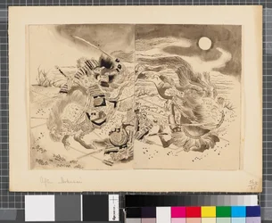 Scènes de la guerre entre le Japon et la Corée, fin du XVIIIe-début du XIXe siècle (encre et lavis sur papier)