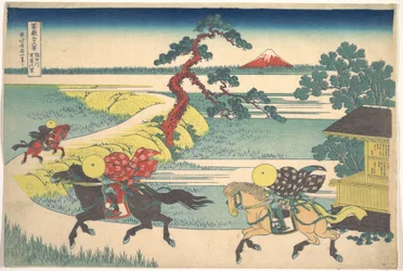 Le village de Sekiya au bord de la rivière Sumida (Sumidagawa Sekiya no sato), tiré de la série « Les trente-six vues du mont Fuji » (Fugaku sanjūrokkei)
