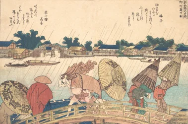 Averse au nouveau pont Yanagi, 1806