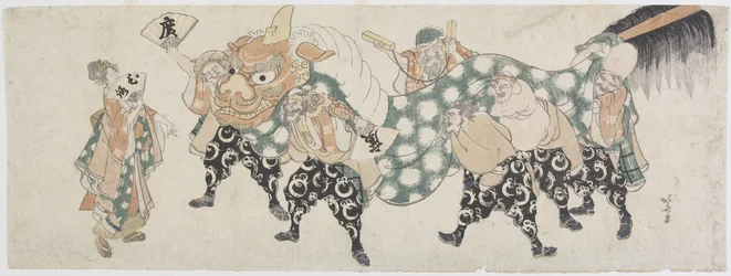 Six dieux mâles exécutant la danse du lion, 1797-1819