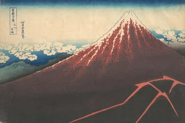 Tempête sous le mont Fuji, de la série Trente-six vues du mont...
