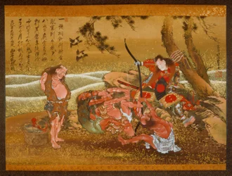 Tametomo et les démons sur Onigashima