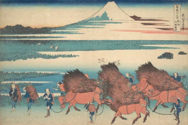 Les nouveaux champs à Ono dans la province de Suruga Sunshu Ono shinden, de la série Thir..., vers 1830-32