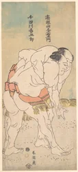 Les lutteurs de sumo Takaneyama Yoichiemon et Sendagawa Kichigorō