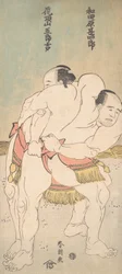 Les lutteurs de sumo Wadagahara Jinshiro et Kachozan Gorokichi, vers 1783