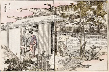 Le restaurant Ebiya à Oji. De la série Plaisirs dans la capitale orientale, 1802