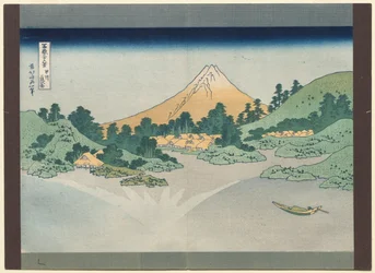 Trente-six vues du mont Fuji : La surface du lac Misaka dans la province de Kai, début des années 1830