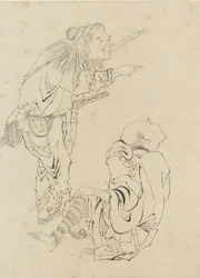 Deux chasseurs, période Edo