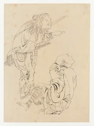 Deux chasseurs, période Edo, 19ème siècle