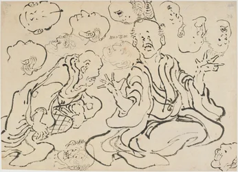 Visages divers, période Edo