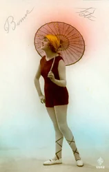 Femmes en maillots de bain, vers début 1900 (carte postale)