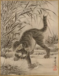 Chat attrapant une grenouille, vers 1887