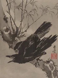 Corbeau sur une branche, vers 1887