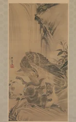 Aigle attaquant un puma, 1885