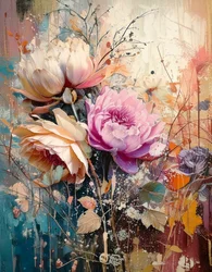 Abstraction florale peinte