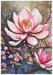 Fleur de magnolia rose