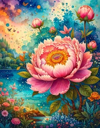 Rêve de pivoine éclatant