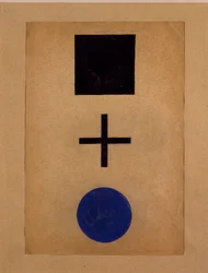 Suprématisme : carré, croix, cercle. Peinture de Kasimir Malevitch