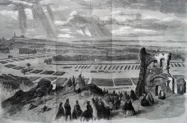 La revue par Sa Majesté des volontaires de fusiliers, 1860