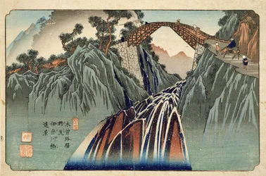 Pont Inagawa à Nojiri, publié par Hoeido et Kinjudo, fin des années 1830