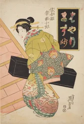 Femme avec une boîte noire