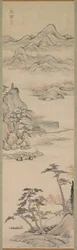 Paysage avec des bateliers