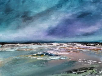 Paysage marin sous un ciel violet