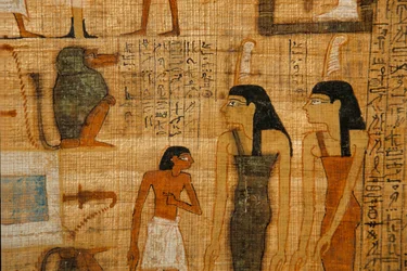 Déesse Maat peinte sur papyrus funéraire