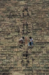 Escalier hiéroglyphique; Temple 26, Maya, Copán, Honduras, période classique