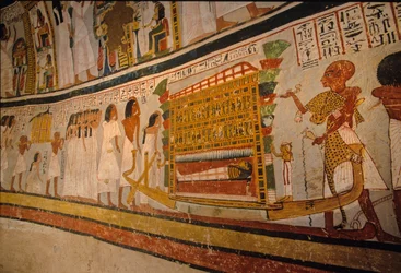 Tombe de Roy; cortège funèbre; 18e dynastie. Vallée des Nobles; Thèbes; Égypte; Nouvel Empire