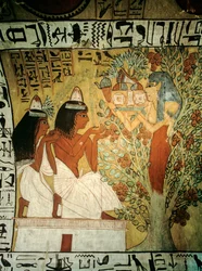 Vallée des Rois, Sennedjem et sa femme adorent la déesse Hathor
