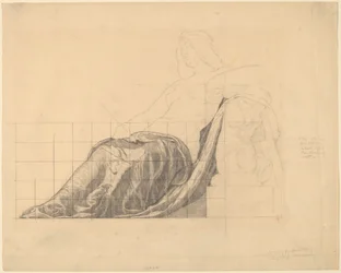 Étude de draperie pour une femme allongée (étude pour "Peinture")