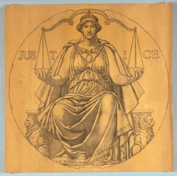 Justice, Carton pour mosaïque dans la rotonde du Capitole de l