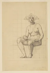 Étude de nu pour "La Vie Active," Lunette dans le bâtiment administratif, Oberlin College, Oberlin, OH
