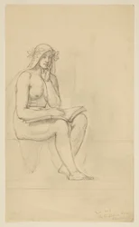 Étude de nu pour "La Vie Contemplative" pour la lunette du bâtiment administratif, Oberlin College, Oberlin, OH
