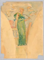 Personnification de "Construction," étude pour le Dôme du Bâtiment des Manufacturiers, Exposition universelle de Chicago, IL