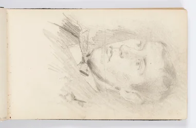 Page de carnet de croquis : Portrait de jeune homme