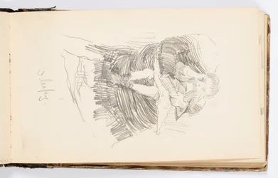 Page de carnet de croquis : Endormi
