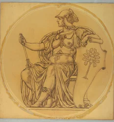 Étude pour "Courage", Lunette au palais de justice du comté de Hudson, Jersey City, NJ
