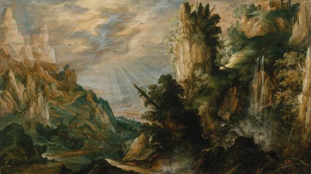 Paysage montagneux avec une cascade
